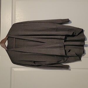 Guess Steel Gray Asymmetrical Knit Open Cardigan
